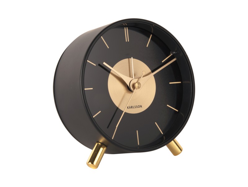present time Alarm Clock Gold Disc - KA5919BK Black