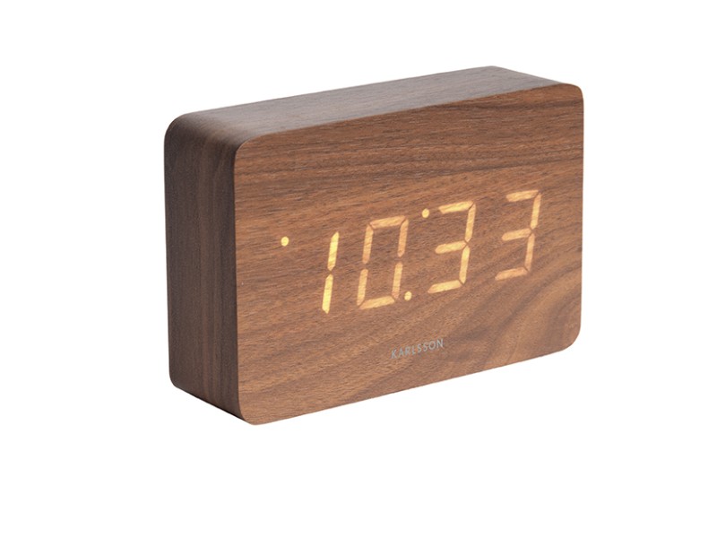 present time Alarm Clock Square - KA5653DW Dark wood