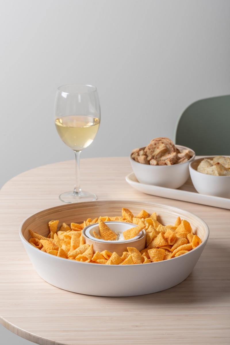 Present Time Bowl Puro Chip & Dip - PT4191WH White