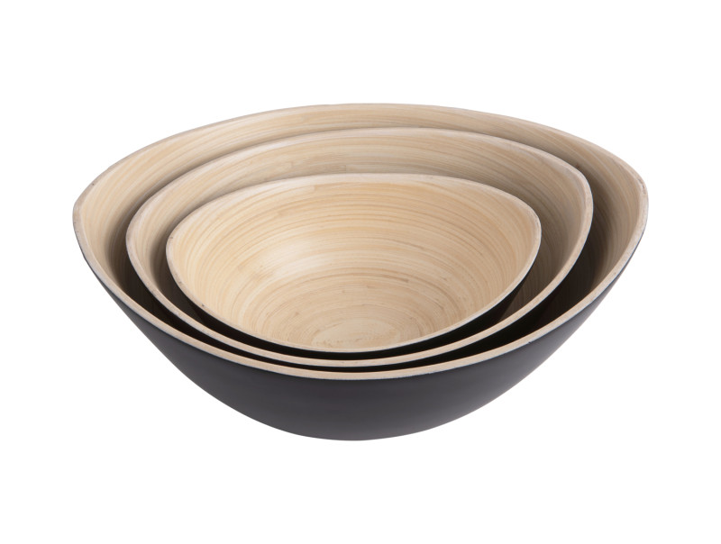 Present Time Bowl Set Puro Oval - PT4138BK Black