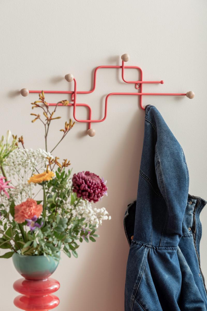 Present Time Coat Rack Metro - PT4275RD Scarlet Red