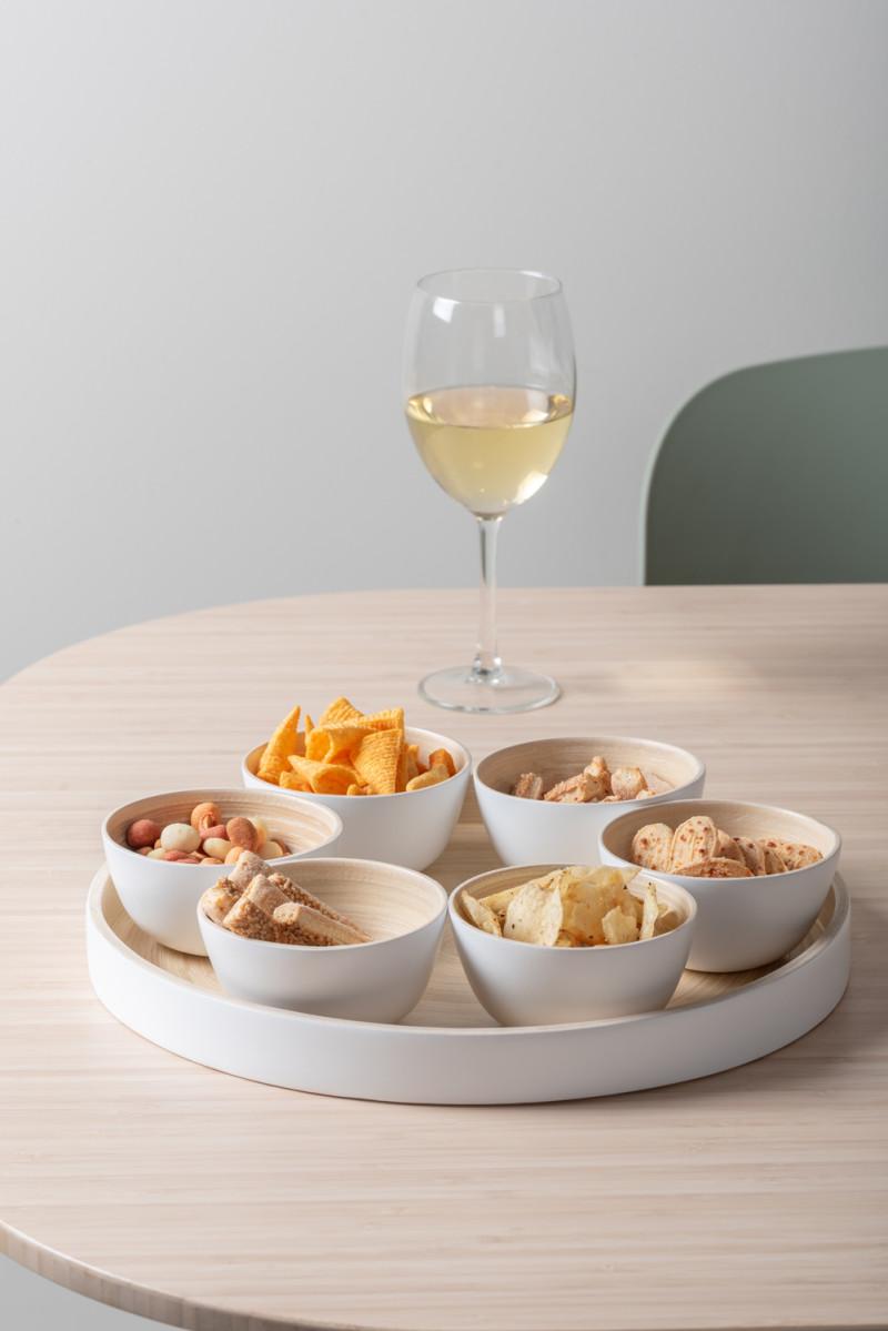 Present Time Snack Tray Puro Round - PT4193WH White