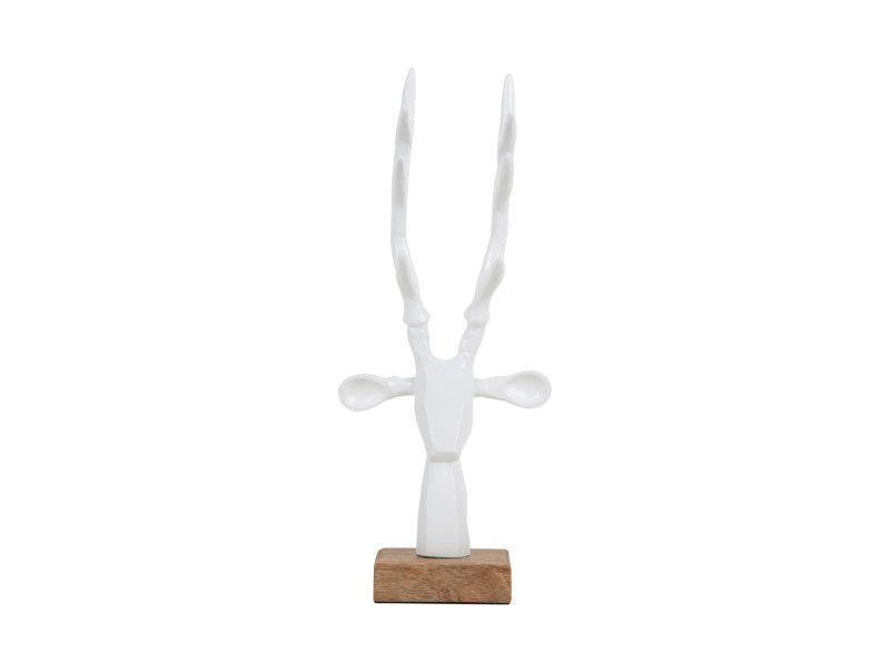 Present Time Statue Reindeer Head - PT4155WH White