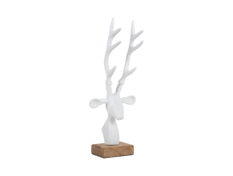 present time Statue Reindeer Head - PT4155WH White
