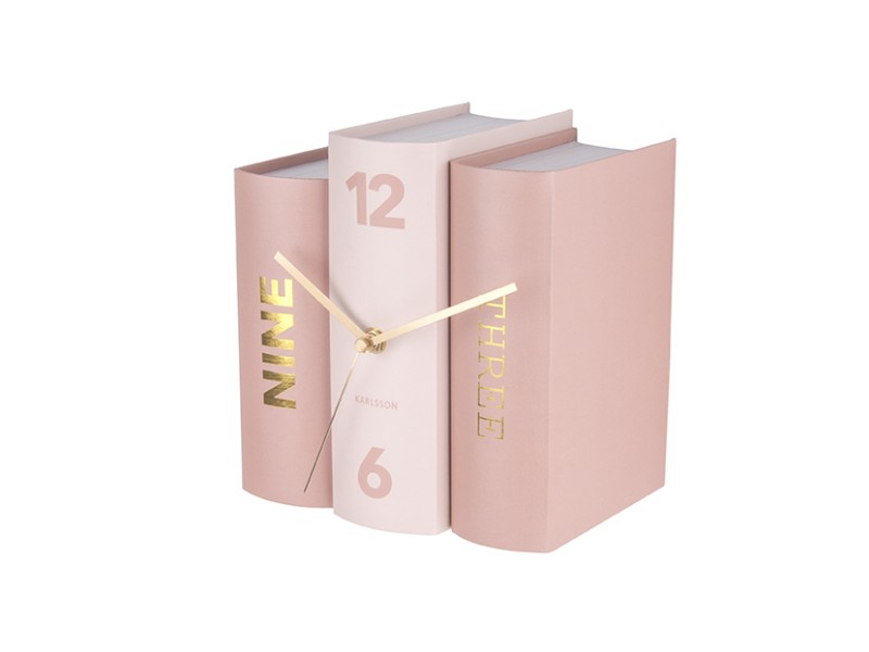 present time Table Clock Book - KA5730 Faded pink