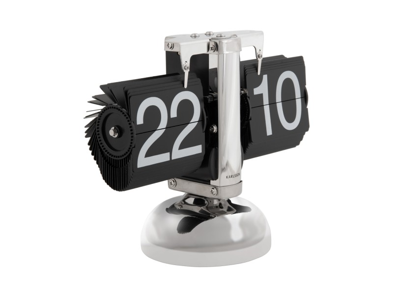 present time Table Clock Small Flip - KA5955SI Black