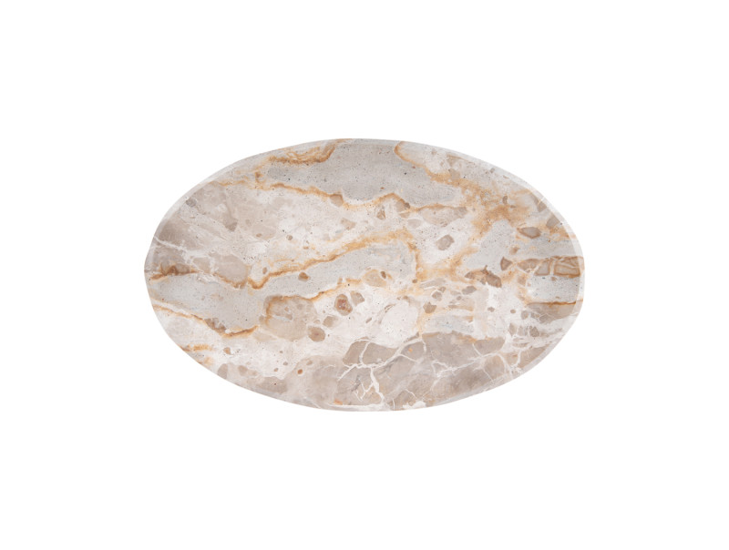 Present Time Tray Waved Oval Large - PT4215BR Brown