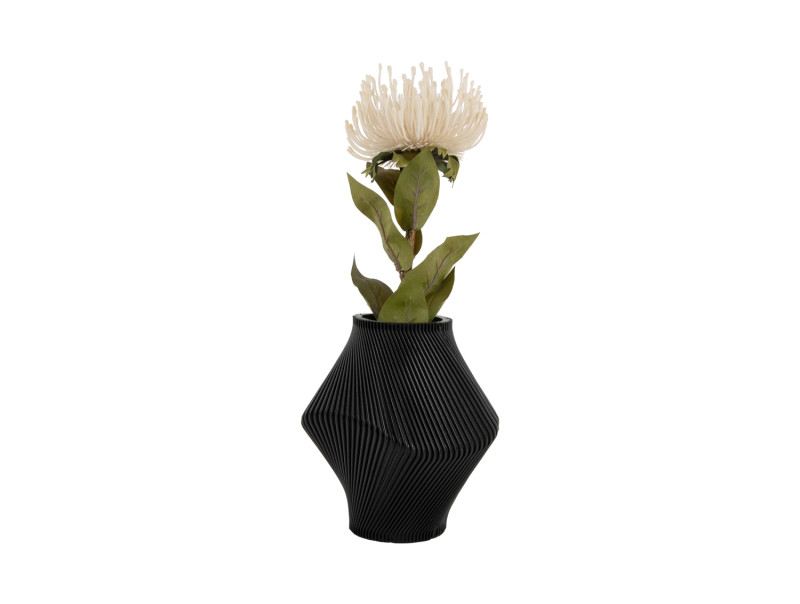 Present Time Vase Twisted Rib - PT4292BK Black