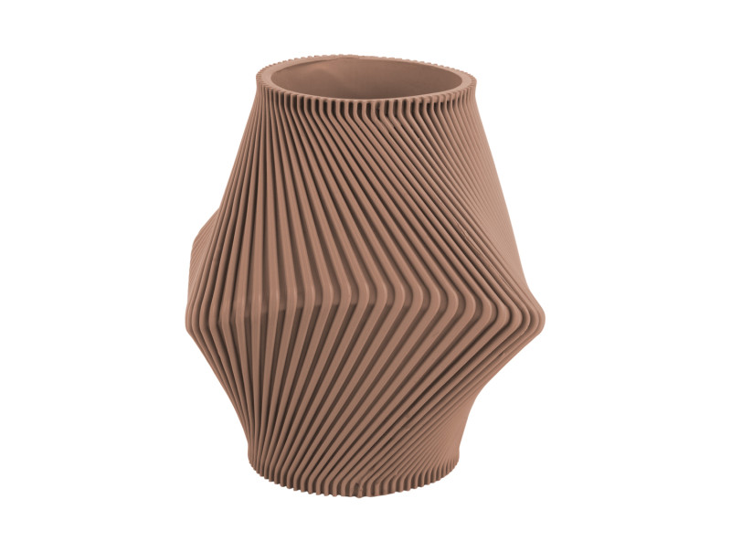 Present Time Vase Twisted Rib - PT4292LB Soft Brown