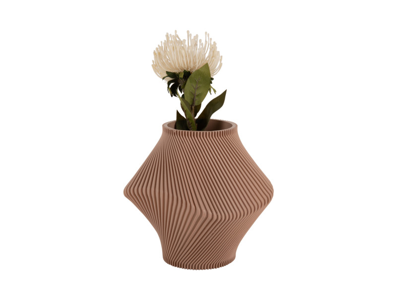 Present Time Vase Twisted Rib - PT4292LB Soft Brown