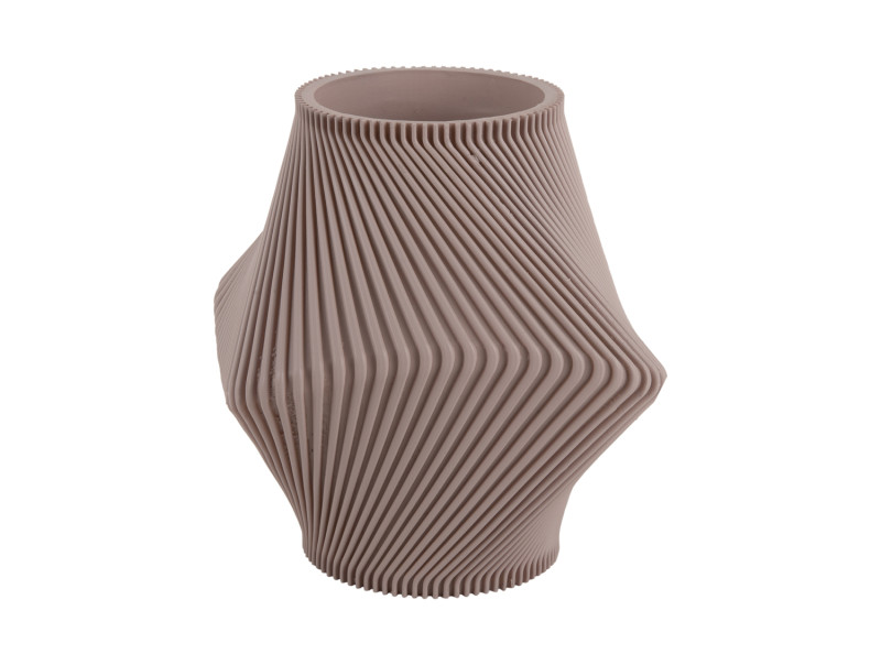 Present Time Vase Twisted Rib - PT4292WG Warm Grey