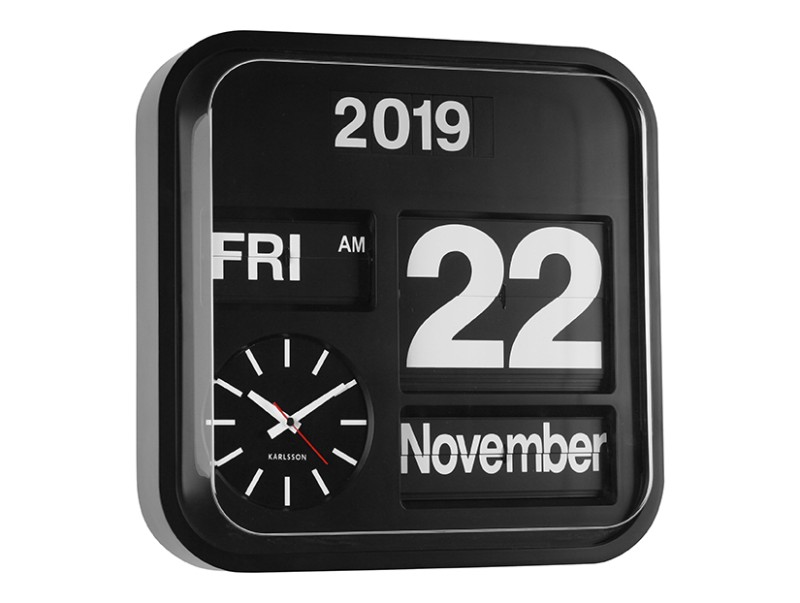 present time Wall Clock Big Flip - KA4200 Black