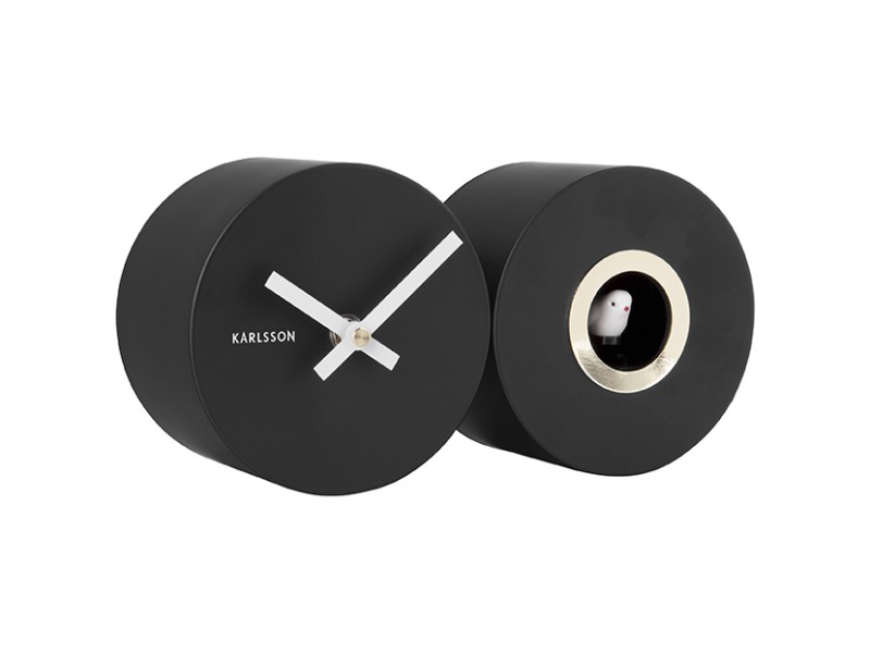 present time Wall Clock Duo Cuckoo - KA5789BK Black