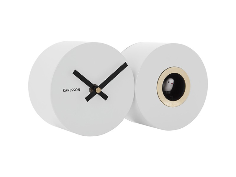 Present Time Wall Clock Duo Cuckoo - KA5789WH White
