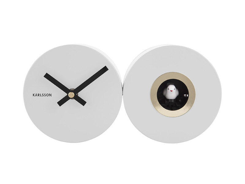 Present Time Wall Clock Duo Cuckoo - KA5789WH White