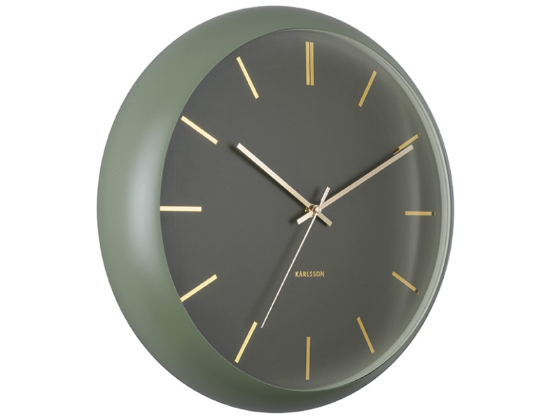 Present Time Wall Clock Globe - KA5840GR Moss Green