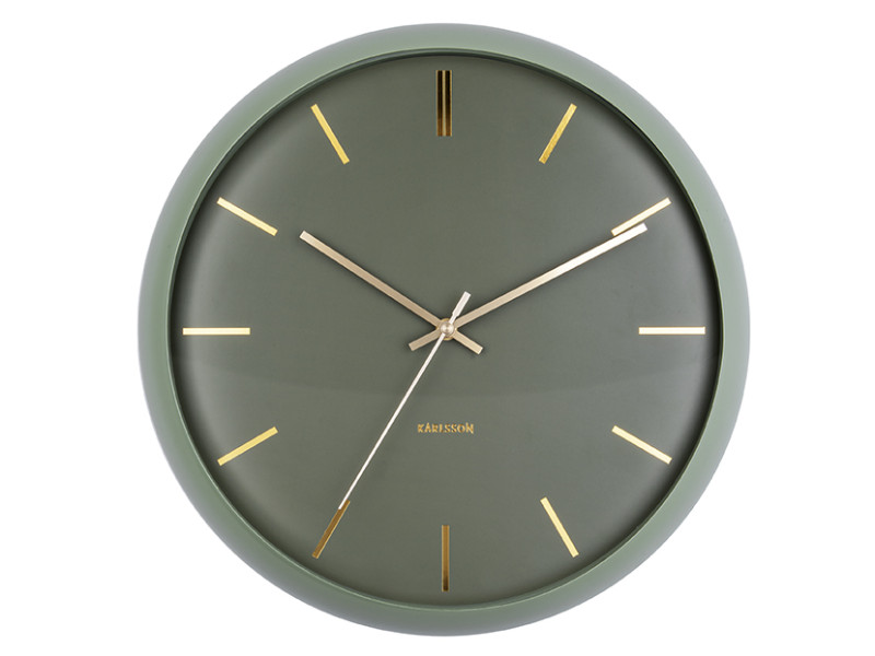Present Time Wall Clock Globe - KA5840GR Moss Green