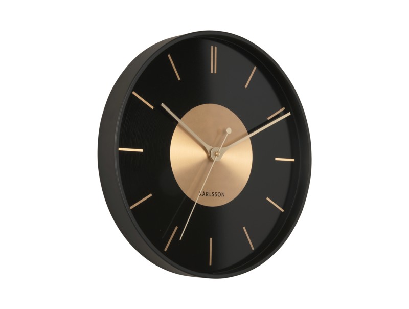 present time Wall Clock Gold Disc - KA5918BK Black