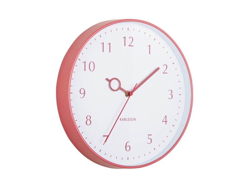present time Wall Clock Loupe - KA5992RD Blush red