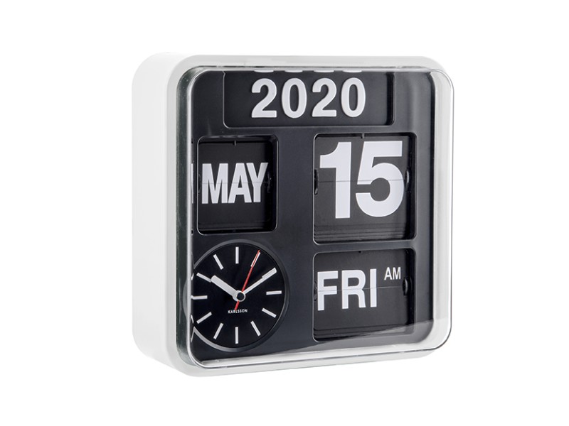 present time Wall Clock Mini Flip - KA5364WH White