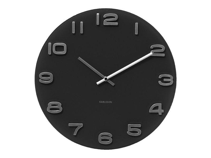 present time Wall Clock Vintage Round - KA4401 Black