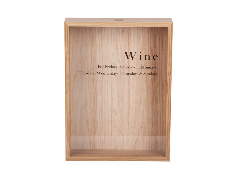 Present Time Wine Momentum Box - PT4282WD Light Wood