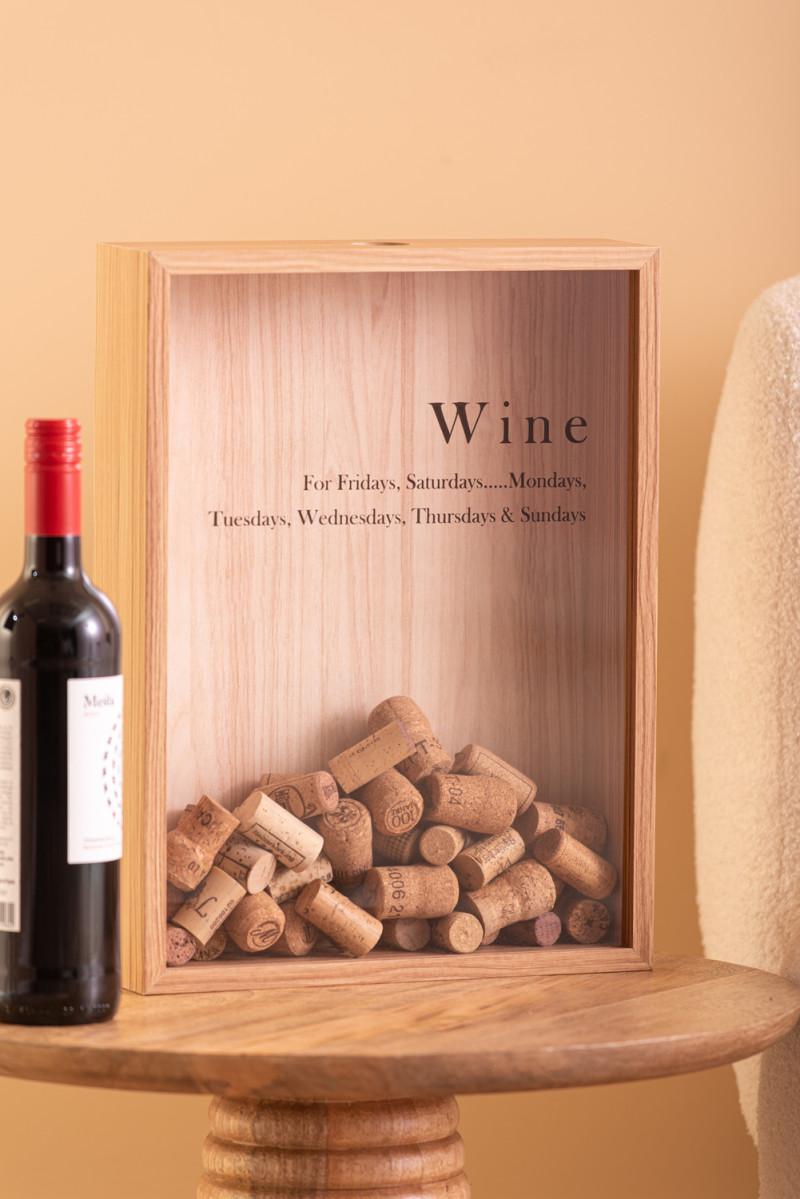 Present Time Wine Momentum Box - PT4282WD Light Wood