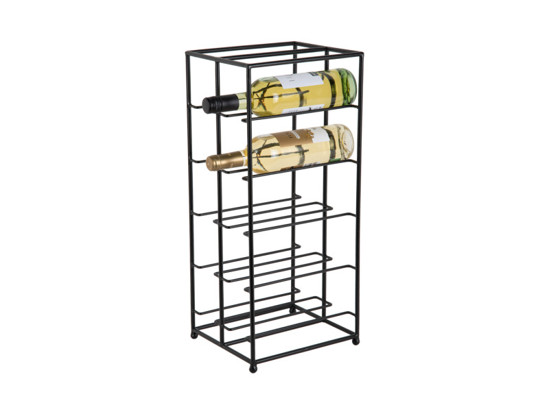 Present Time Wine Rack Dual Floor - PT4273BK Black