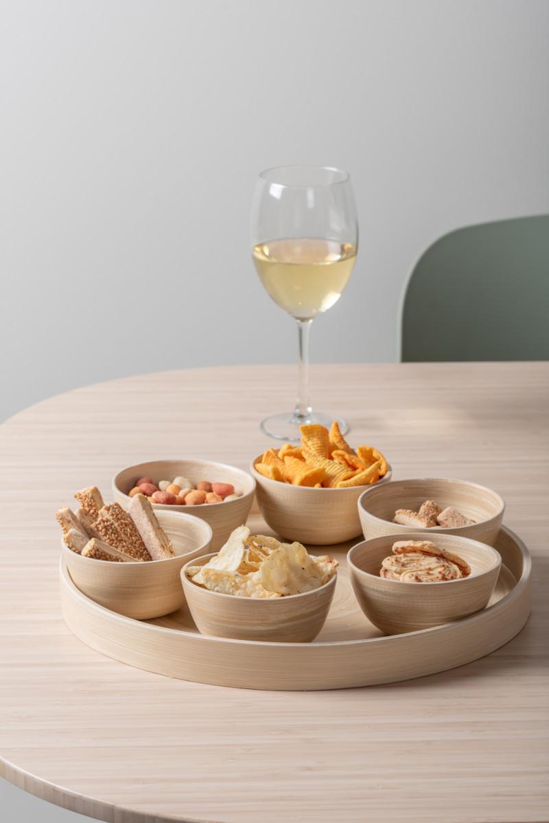 Present Time Snack Tray Puro Round - PT4193NT Natural