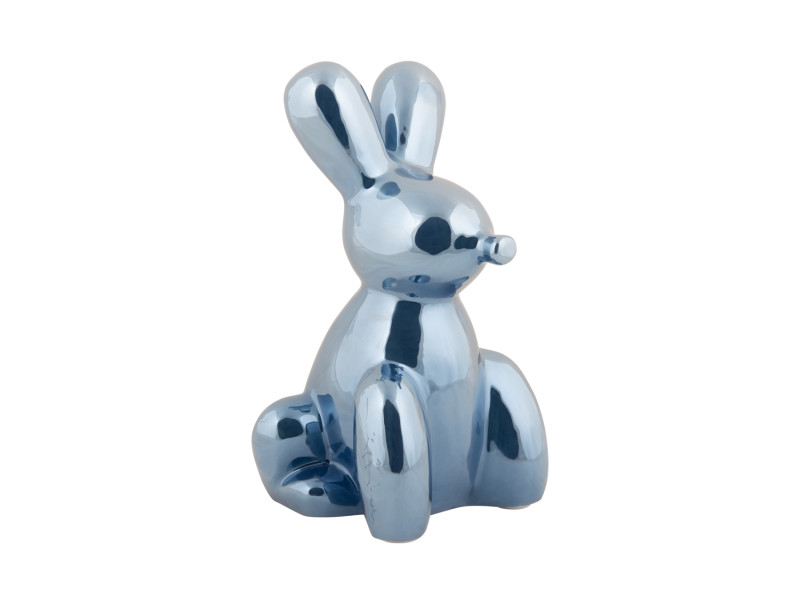 present time Statue Balloon Bunny Large - PT4229DB Dark blue plated