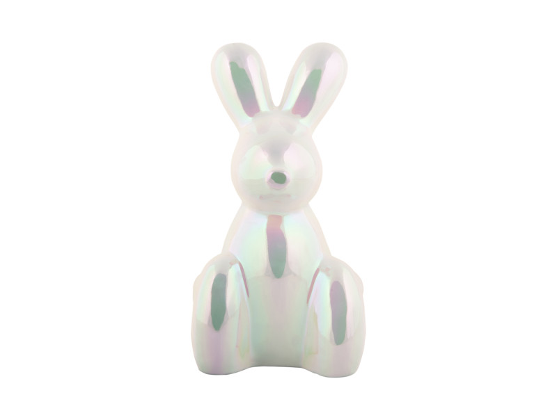 Present Time Statue Balloon Bunny Large - PT4229WH White Plated