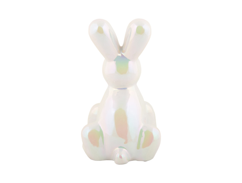 Present Time Statue Balloon Bunny Large - PT4229WH White Plated