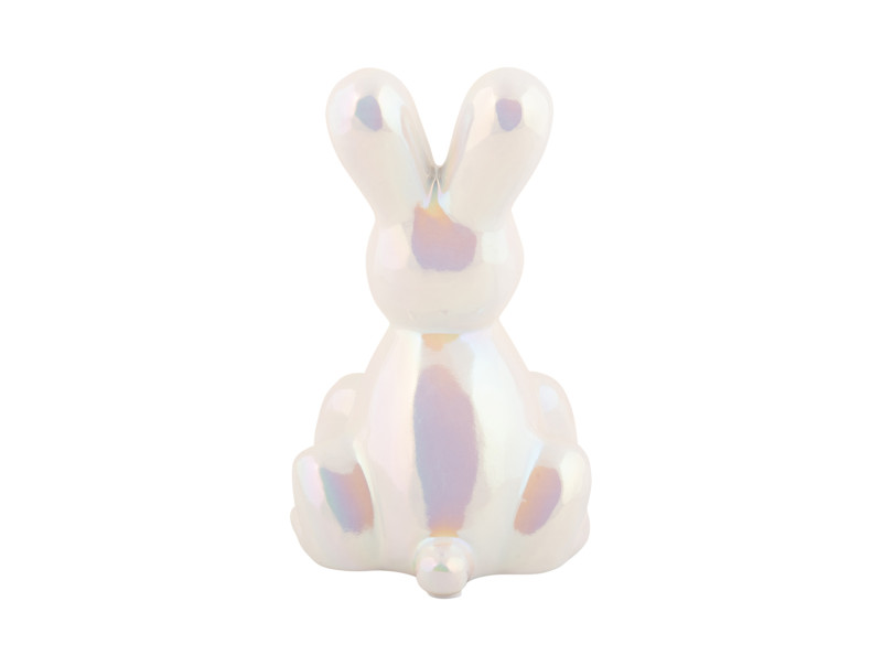 Present Time Statue Balloon Bunny - PT4228WH White Plated