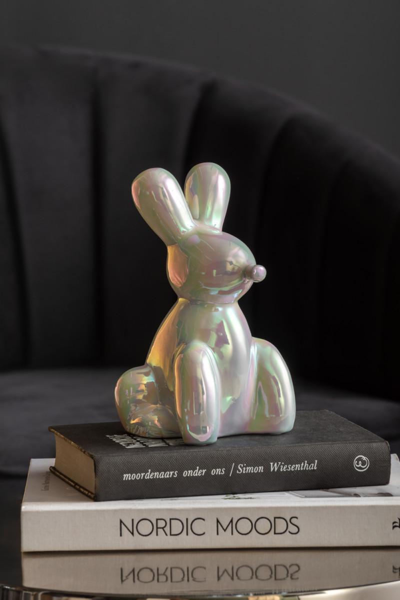 Present Time Statue Balloon Bunny - PT4228WH White Plated