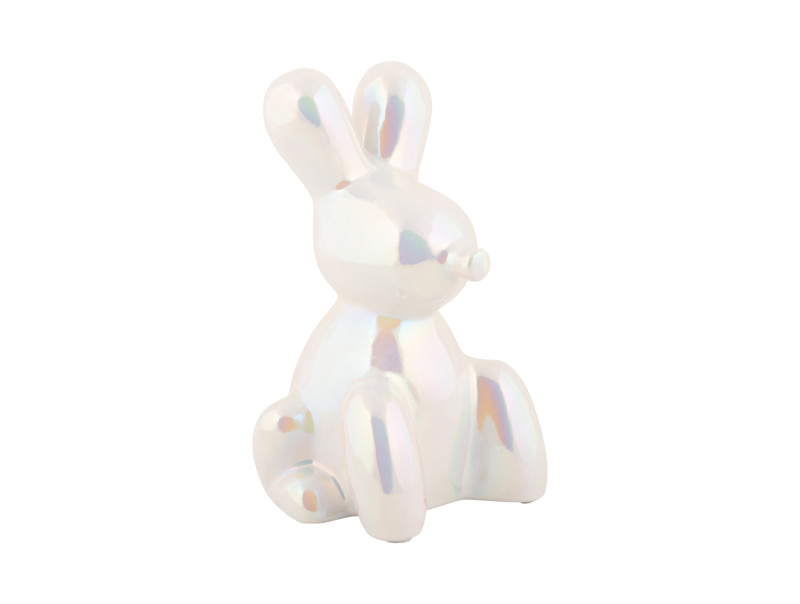 present time Statue Balloon Bunny - PT4228WH White plated