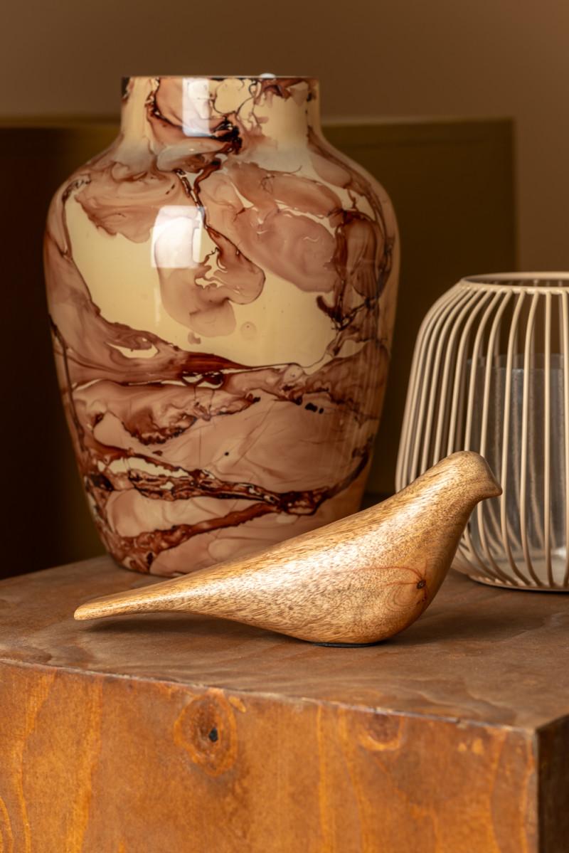 Present Time Statue Bird Long Tale - PT4165WD Natural