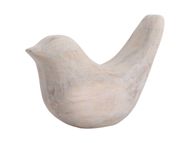 Present Time Statue Bird Long Tale Up - PT4164WH White Wash