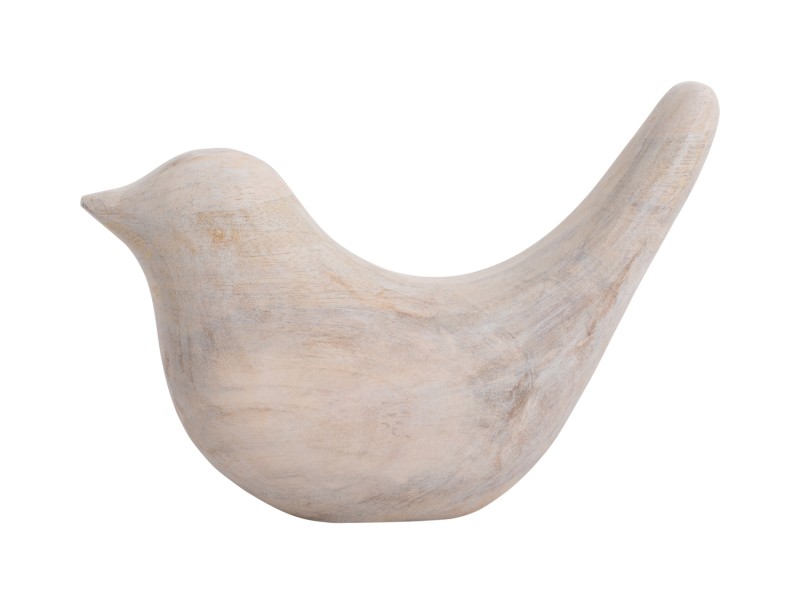 present time Statue Bird Long Tale Up - PT4164WH White wash