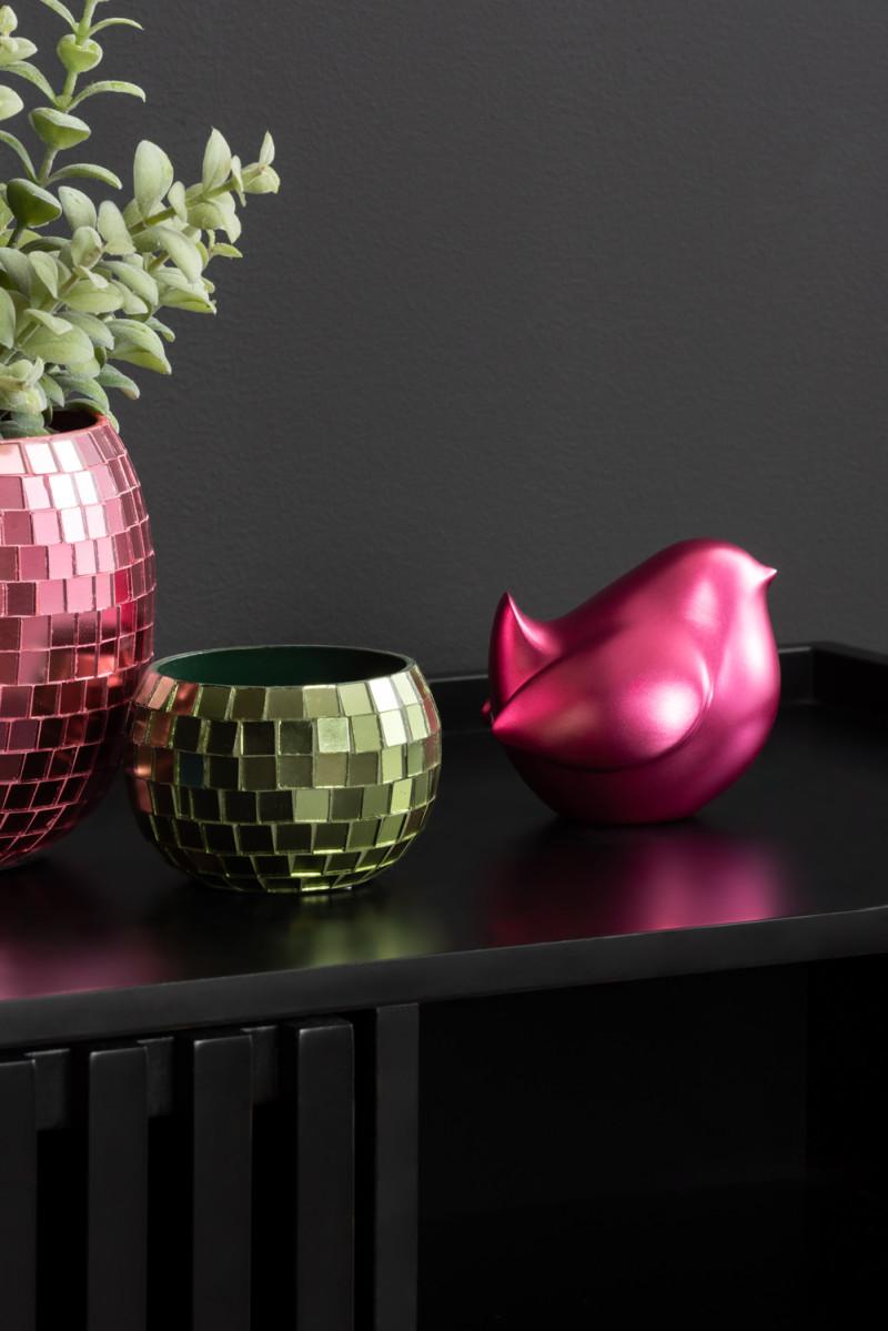 Present Time Statue Fat Bird - PT4158DP Metallic Dark Pink