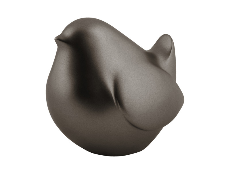 present time Statue Fat Bird - PT4158GY Metallic dark grey