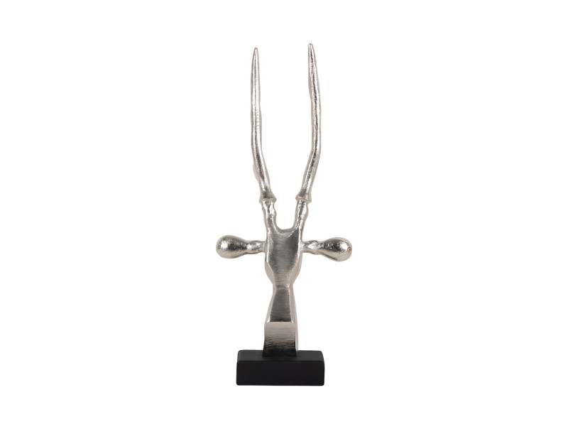 Present Time Statue Reindeer Head - PT4155SI Brushed Silver