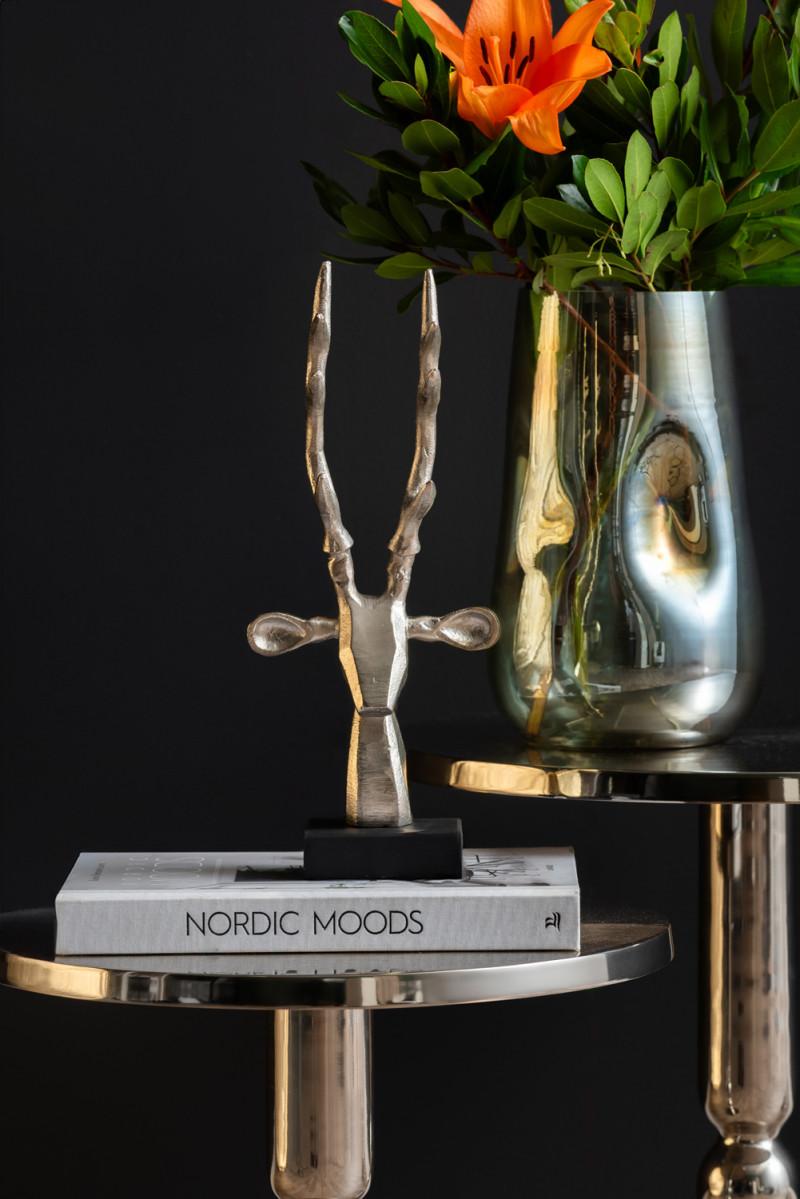 Present Time Statue Reindeer Head - PT4155SI Brushed Silver