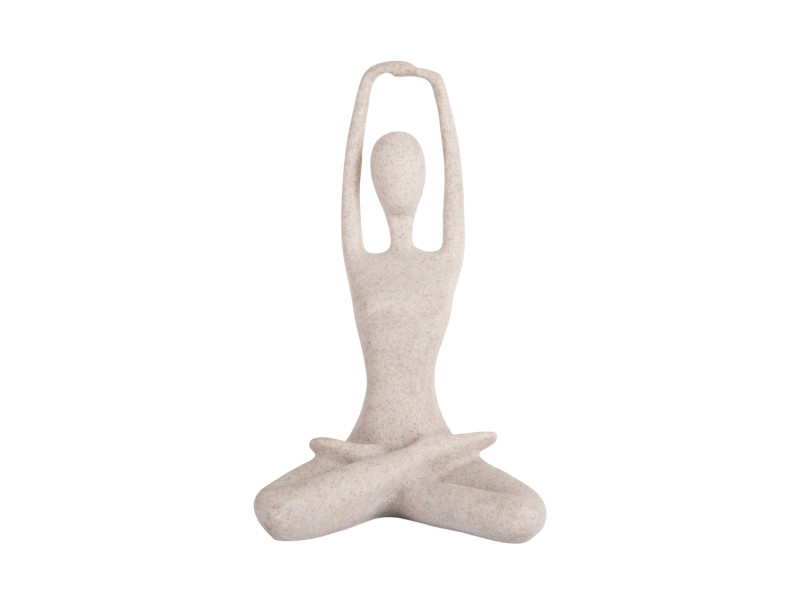 present time Statue Stretched Lotus - PT4357GY Light grey