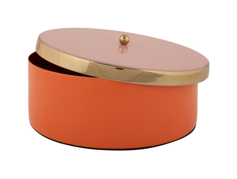 Present Time Storage Box Double Funky Large - PT4254OR Bright Orange & Soft Pink