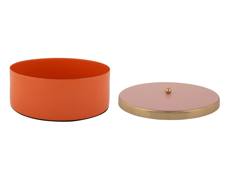 Present Time Storage Box Double Funky Large - PT4254OR Bright Orange & Soft Pink