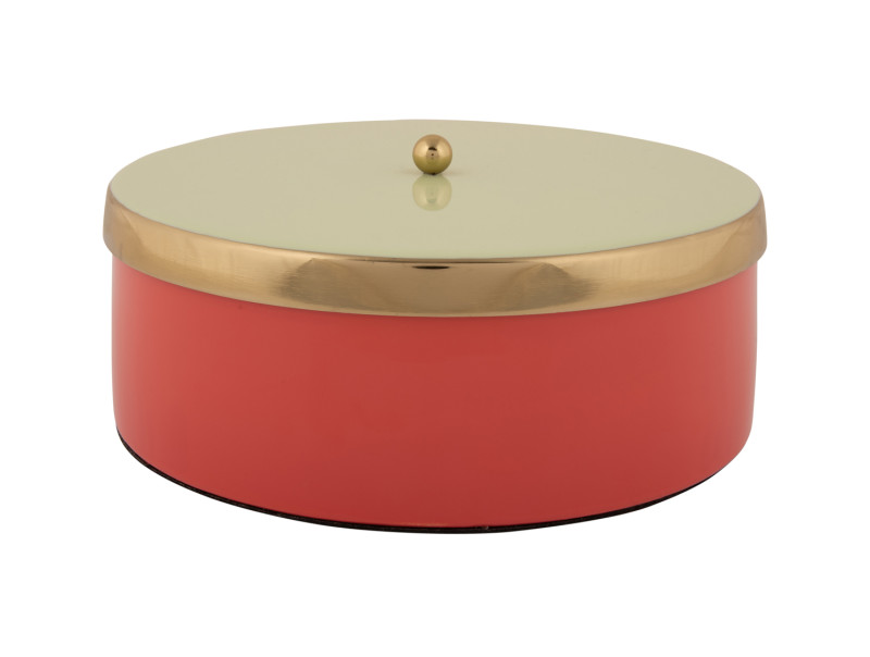 present time Storage Box Double Funky Large - PT4254RD Scarlet red & soft green