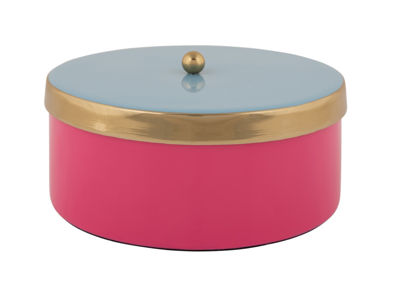 present time Storage Box Double Funky Medium - PT4253BP Bright pink & soft blue