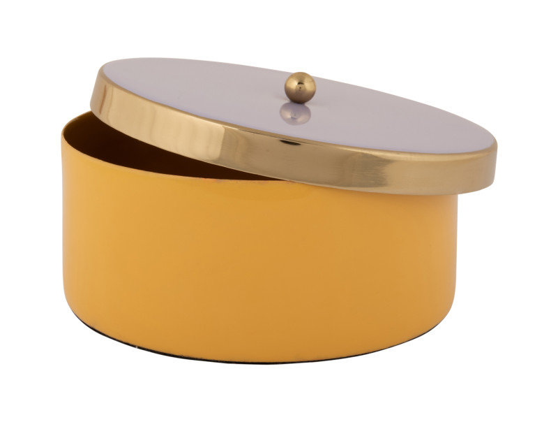 Present Time Storage Box Double Funky Medium - PT4253BY Bright Yellow & Soft Purple