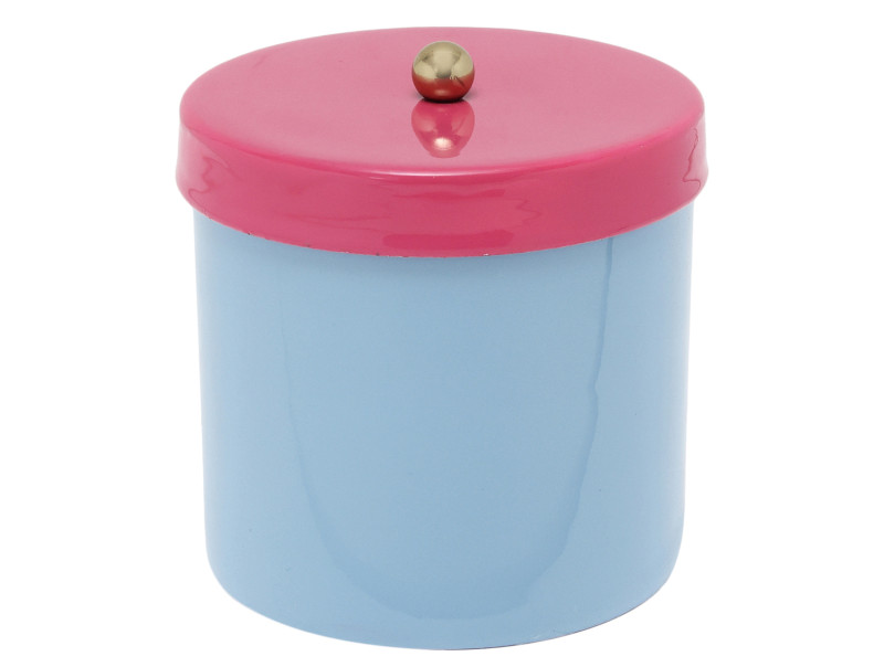Present Time Storage Jar Double Funky Small - PT4313LB Soft Blue & Bright Pink