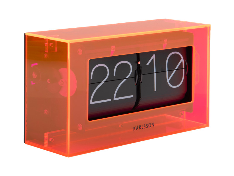 Present Time Table Clock Boxed Flip - KA5976OR Neon Orange